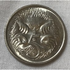 AUSTRALIA 1981 . FIVE 5 CENTS COIN . ECHIDNA
